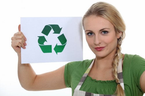 Professional waste clearance team at a building site